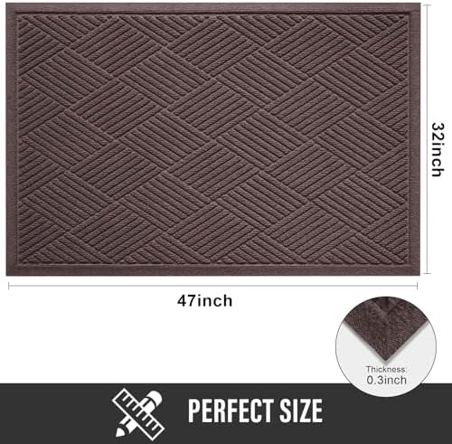 HIYARD Sturdy Front Door Mat, Absorbent Muddy Dirt Resist Welcome Door Mats - Image 2