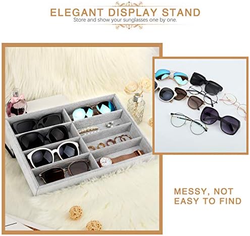 Emibele Sunglass Organizer Jewelry Tray, 8 Grids Velvet Stackable Tray - Image 2