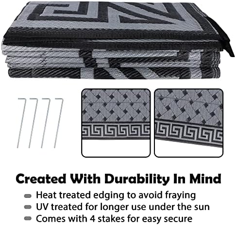 SAND MINE Reversible Mats, Plastic Straw Rug, Modern Area Rug, Large Floor Mat - Image 4
