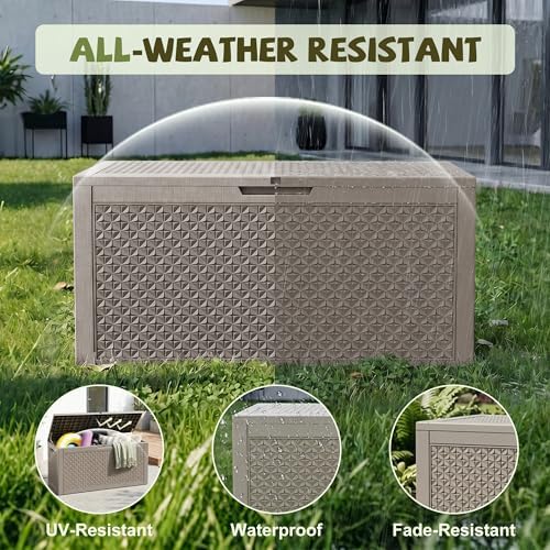 180 Gallon Outdoor Storage Box, Deck Box Waterproof, Toy Storage Bin - Image 4