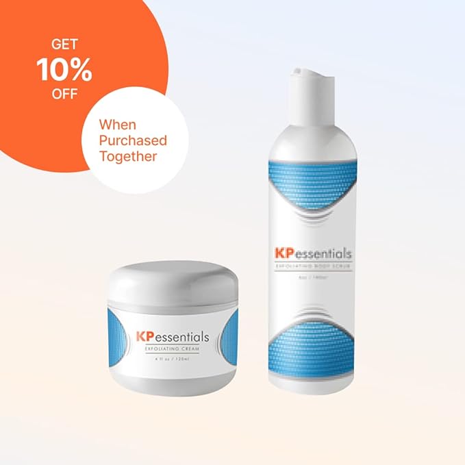 KP Essentials - Keratosis Pilaris Exfoliating Cream - Clear Red Bumps on Thighs and Arms For Confident Clear Skin - 4oz (1 Bottle)