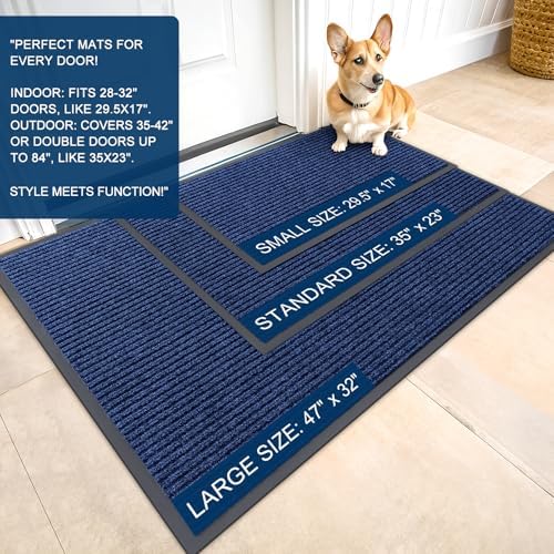OLANLY 2-Pack Front Door Mats 29.5x17, Waterproof Heavy-Duty Doormats - Image 2