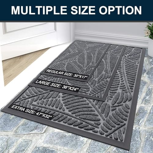 Colorxy Waterproof Front Doormat, Sturdy Natural Rubber Door Mat - Image 7