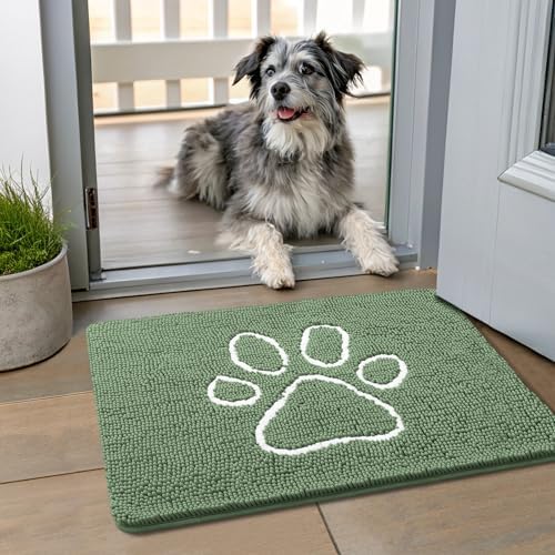 Smiry Dog Door Mat for Muddy Paws, Absorbent Non Slip Dirt Trapper by Smiry