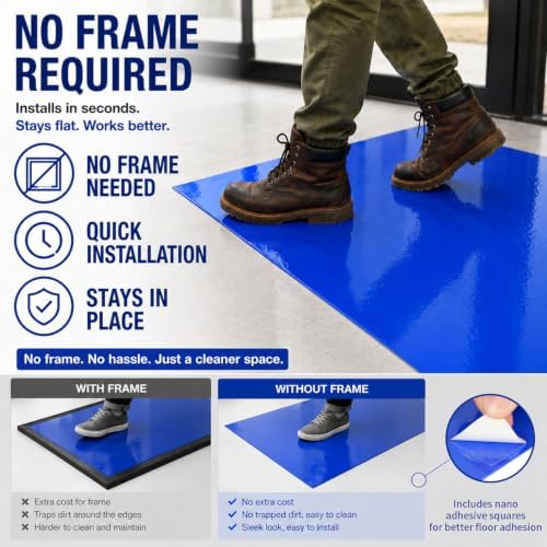 Blue Cleanroom Sticky Mat, 24 x 36 Inch, 5 Pack, 150 Sheets - Image 4