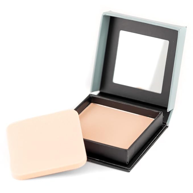 Palladio, Pressed Rice Powder with Mirror Mattifying Makeup Setting that Lasts All Day Instantly Absorbs Oil Works alone or with makeup, Translucent, 0.26 Ounce