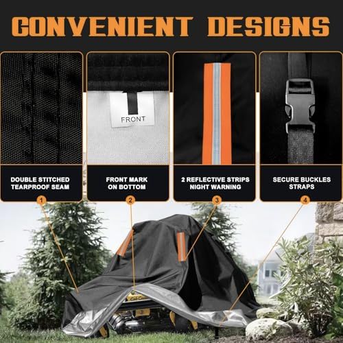 Zero Turn Mower Cover 60 Inch Deck, Oxford Cloth, 2 Buckle Straps - Image 2