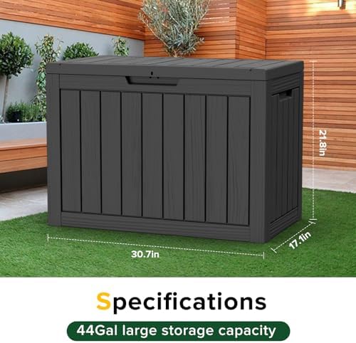 44 Gallon Outdoor Deck Box, Lockable Waterproof Outdoor Storage Boxes - Image 3
