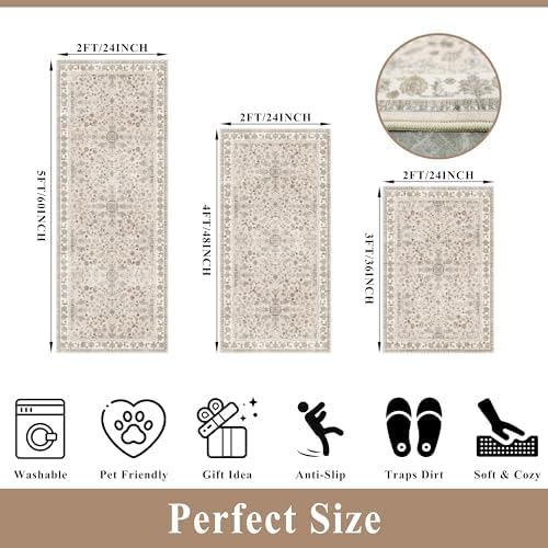 3-Piece Kitchen Rug Set of 3 - Image 2