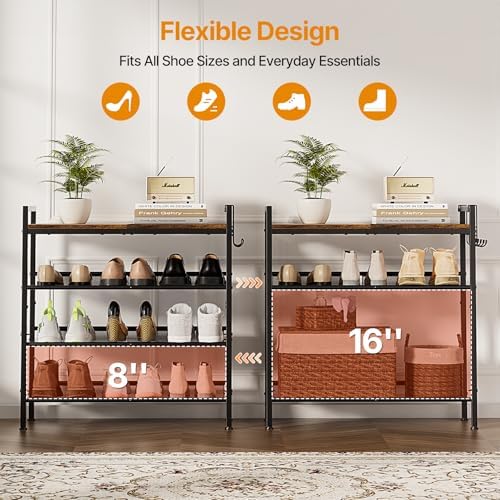 4 Tier Shoe Rack, Shoe Rack for Entryway - Image 3
