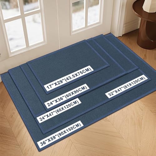 LEKEEPGO Large Indoor Door Mat 32"x47", Door Mat Indoor Entrance, Cyan Blue - Image 2
