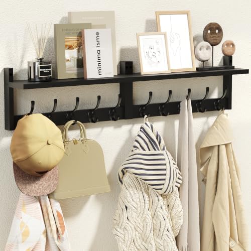 AMBIRD 34.2" Extra Long Wooden Wall Hook Rack by AMBIRD