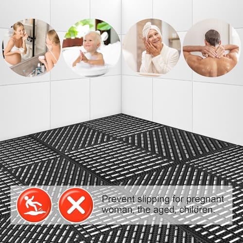 MYFAMIREA Modular Interlocking Cushion 12 Pack 11.8" x 11.8" Rubber Floor Tiles - Image 6