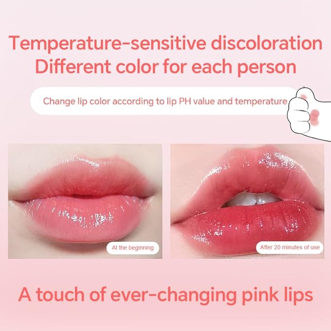 2PCS Thermochromic Lip Balm,Cat Paw Shaped Color Changing Lip Balm, Mini Cute Moisturizing Lip Balm, Long Lasting Lip Balm for Dry Lips Temperature Change Fruit Jelly Lipstick for Female Student