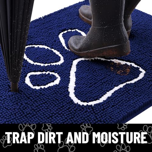 Smiry Dog Door Mat for Muddy Paws, Absorbent Non Slip Dirt Trapper - Image 2
