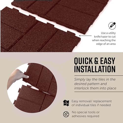Playsafer Brick Rubber Interlocking Tiles | 16 X 16 | Easy Install - Image 5