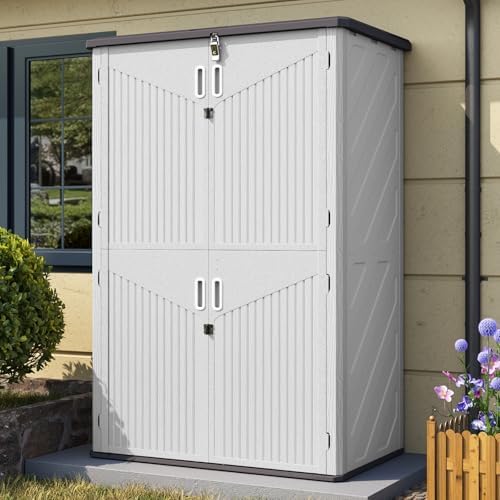 Aoxun Outdoor Storage Shed, 64 Cu.Ft Vertical Resin Sheds by Aoxun