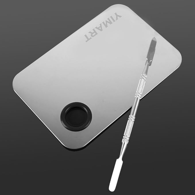 Yimart Stainless Steel Cosmetic Makeup Mixing Pallete with Spatula