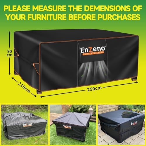 Enzeno Patio Furniture Cover Outdoor Waterproof 98"L x 82"W x 35"H - Image 6
