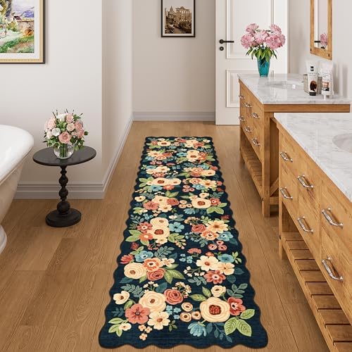 DUKINO 2x7 Runner Rug for Hallway, Floral Washable Kitchen Rug - Image 4