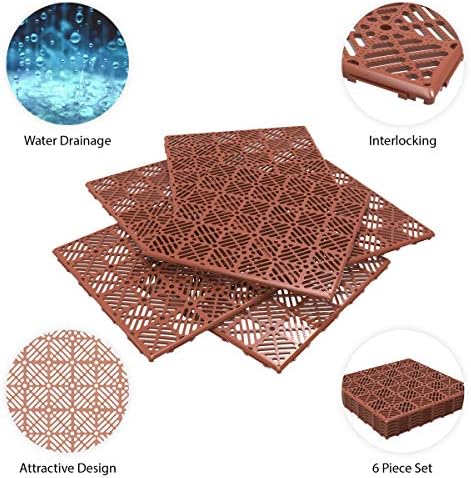 Deck Tiles - 6-Pack Pavers - Polypropylene Interlocking Patio Tiles - Outdoor - Image 4
