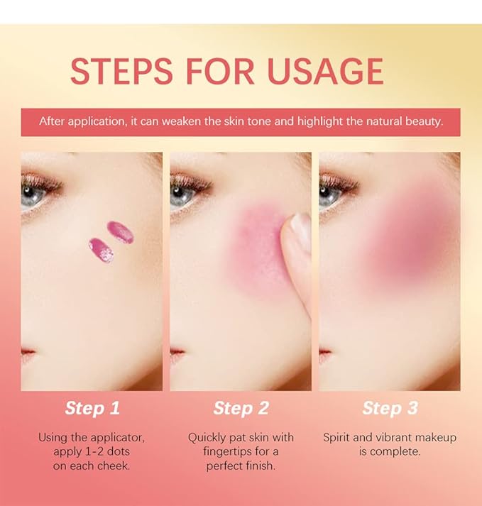 MEICOLY Matte Dewy Liquid Blush,Super Natural Cream Blush Stick for Cheeks,Silky Smooth Soft Pinch Long-Lasting Waterproof and Sweat proof Blush Makeup,Cruelty-Free,04 Joy,Orange Red