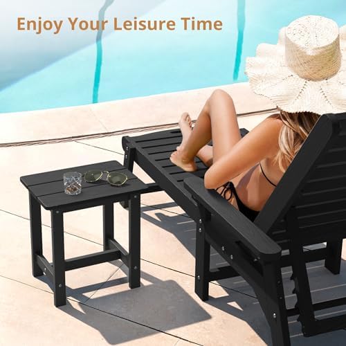 LUE BONA Small Outdoor Side Table, HDPS Adirondack Table - Image 3