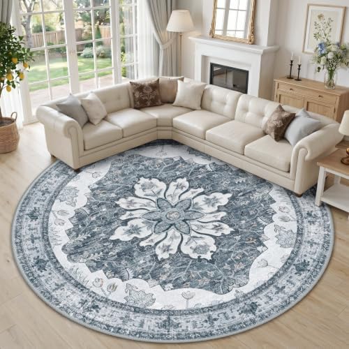 RELEANY Washable Area Rug, Round 10ft by RELEANY
