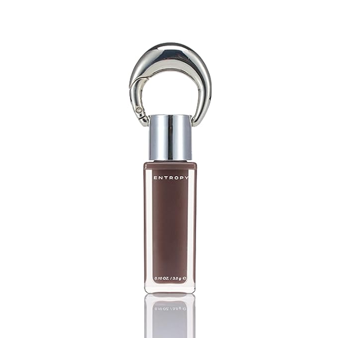 ENTROPY Makeup 2-in-1 Charm Shiny Glowy Lip & Cheek Gloss Tint Keychain, High Pigment Glossy Lip Color & Plumping Gloss, C8 Smoky Quartz Charm