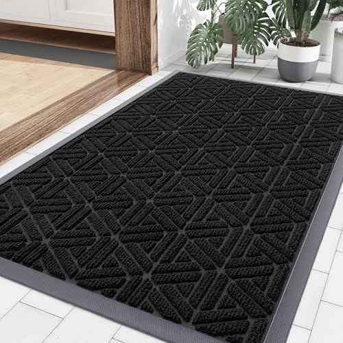 Smiry Front Door Mat Outside Entrance, Low Profile Rubber Doormat by Smiry