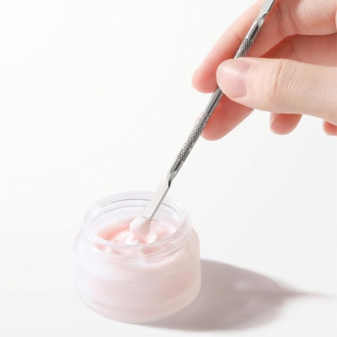 Metal Mixing Palette Makeup Spatula, Foundation Mixing Palette Hand, Make Up Tools Mini Mixing Tray with Finger Ring, Small Makeup Mixing Palette, Pack of 2