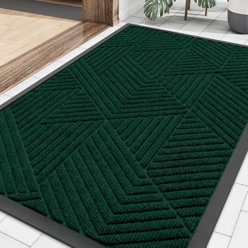 Smiry Front Door Mat Outside Entrance, Low Profile Rubber Doormat by Smiry