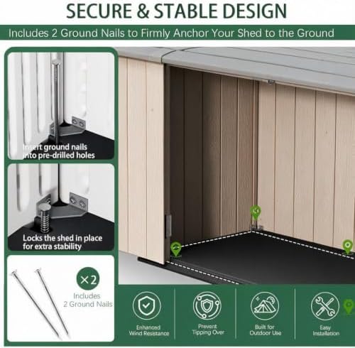 Outdoor Storage Shed Resin Waterproof Storage Cabinet - Image 6