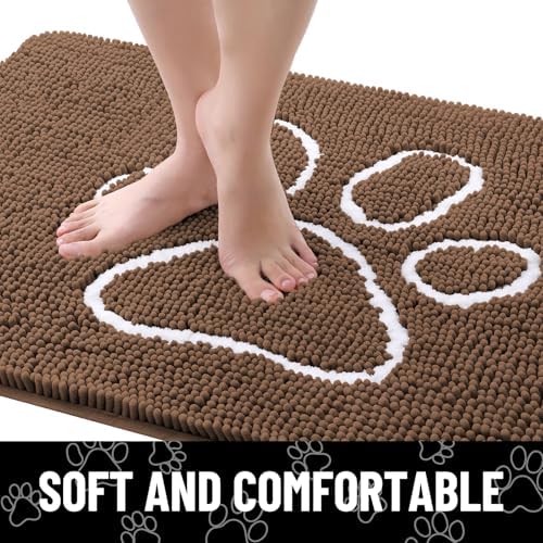 Smiry Dog Door Mat for Muddy Paws, Absorbent Non Slip Dirt Trapper - Image 3