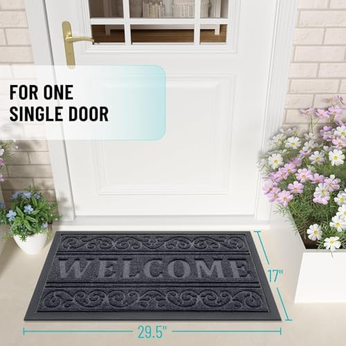 OLANLY Welcome Door Mat Indoor Outdoor 29.5x17, Heavy-Duty Rubber Doormat - Image 2