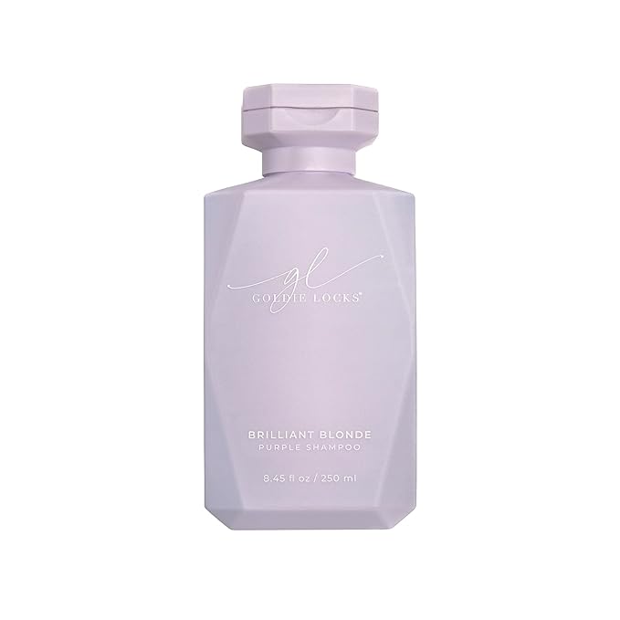 Goldie Locks Brilliant Blonde Purple Shampoo for Blonde, Lightened, Grey Hair & Extensions, Brightens, Tones, Eliminates Brass, Sulfate-Free, Nourishing, Moisturizing, Color Safe, 8.45 Fl Oz Bottle