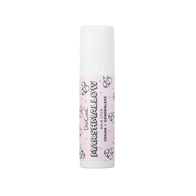 DedCool Lip Balm Stick (Marshmallow) Jumbo, Vegan, Flavored, Coconut Oil Lip Balm, Long Lasting, Moisturization, Hydrates Dry & Chapped Lips, Vegan, Natural, Clean, Non-Toxic, Fragrance For All