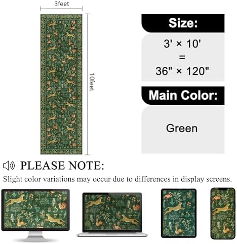 DUKINO 3x10 Washable Runner Rug, Non Slip Animal Rug - Image 2