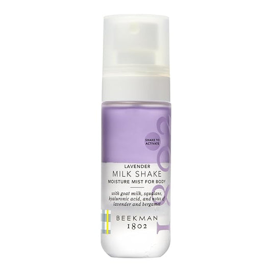 Beekman 1802 Lavender Milk Shake - Body Mist - 2.0 fl. oz - With Hyaluronic Acid & Jojoba Oil - Instantly Moisturizes, Hydrates & Softens - Good for Sensitive Skin - Cruelty Free