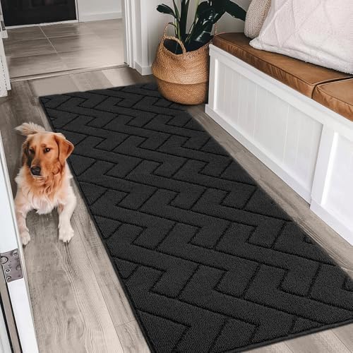 hicorfe Dirt Trapper Door Mat 24"x71", Non-Slip Backing Front Back Indoor - Image 6