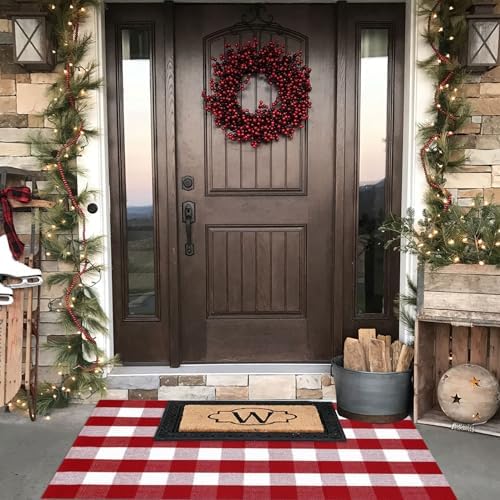 Buffalo Plaid Outdoor Rug, Layering Rug - Image 2