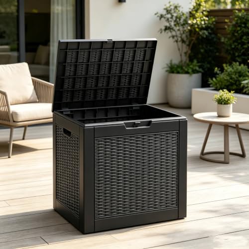 Fancyango 35 Gallon Waterproof Deck Box, Resin Outdoor Storage Box by Warmnestforpets
