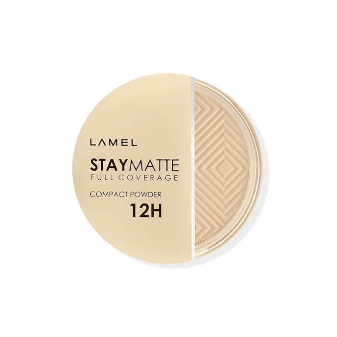 Lamel Stay Matte Compact Powder - Light Natural Coverage - Universal Neutral Undertone - Cruelty Free - Porcelain - N.401