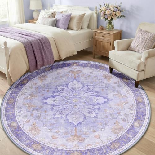 RELEANY Washable Area Rug, Round 6ft - Image 3