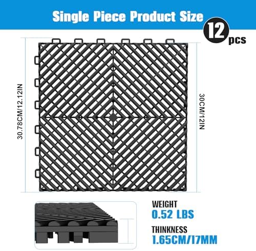 Jocoevol 12-Pcs Interlocking Tile, Non-Slip Heavy-Duty Polypropylene Splicing - Image 2