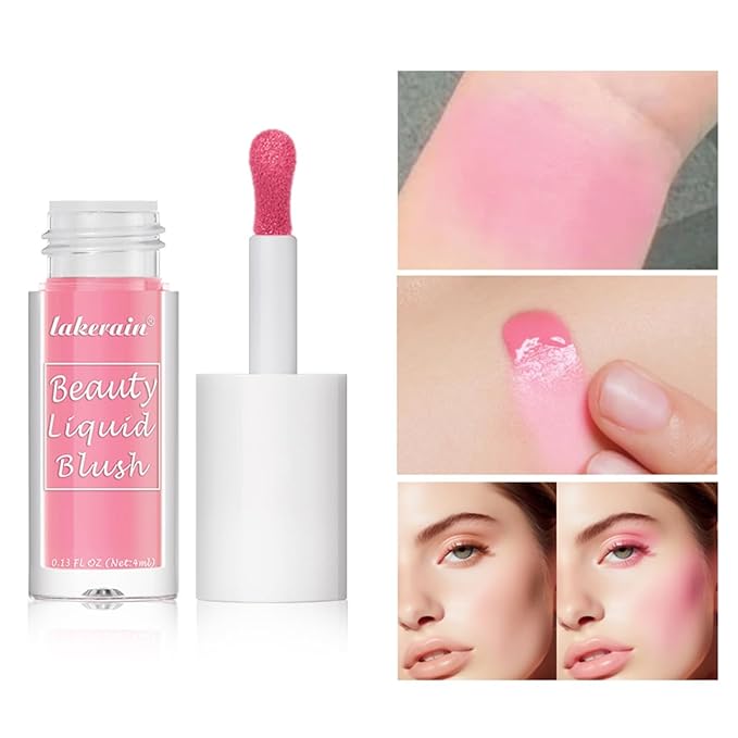 Liquid Blush for Cheeks Makeup Face Blush, Weightless Cream Formula, Smudge Proof Long-Wearing Pigmented Blush, Natural Look Makeup Face Blushes, Shimmer Finish, Dainty - 02# Bronze blast