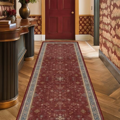 Hazo Haus Non Slip 10ft Long Hallway Runner Rug Burgundy - Image 6