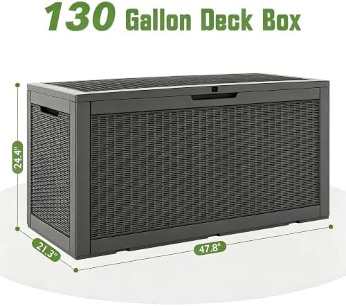 KAMABOKO Outdoor Storage Box, 130 Gallon Deck Box Outdoor Waterproof - Image 3