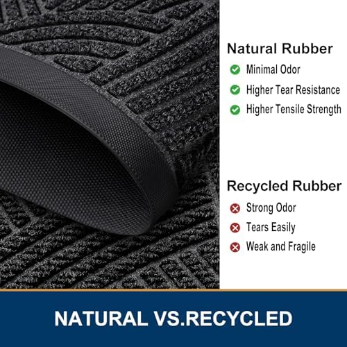 Smiry Front Door Mat Outside Entrance, Low Profile Rubber Doormat - Image 5