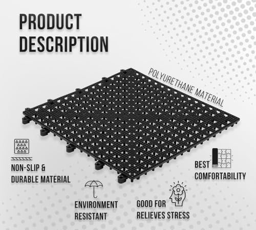 12 Pack 12"x12" 1/2" Thick Non Slip Interlocking Self Drainage Tiles - Image 2